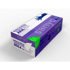 Guante de nitrilo desechable sensitive sin polvo talla m mediana color azul caja de 100 unidades