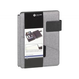 Portanotas carchivo venture din a5 con soporte smartphone cuaderno color gris