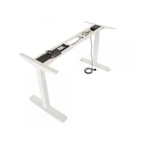 Mesa rocada regulable en altura electricamente hasta 129 cm estructura de acero tablero 180 cm color haya