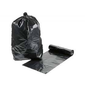 Bolsa basura domestica negra 65x70 cm galga 90 material 100% reciclado y reciclable rollo de 10 unidades