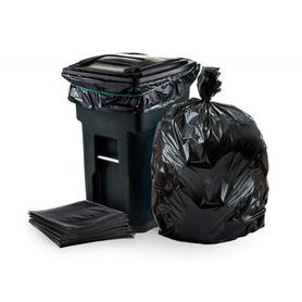 Bolsa basura domestica negra 70x80 cm galga 90 material 100% reciclado y reciclable rollo de 10 unidades