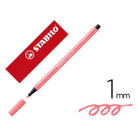 Rotulador stabilo acuarelable pen 68 rojo neon 1 mm