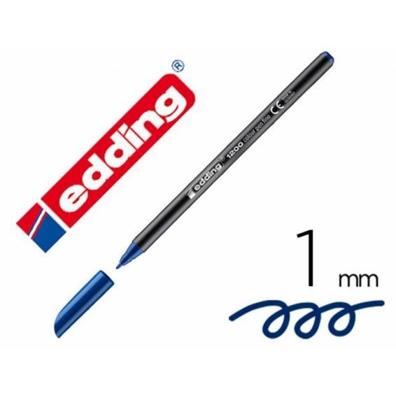 Rotulador edding punta fibra 1200 azul n.3 punta redonda 0.5 mm blister de 2 unidades