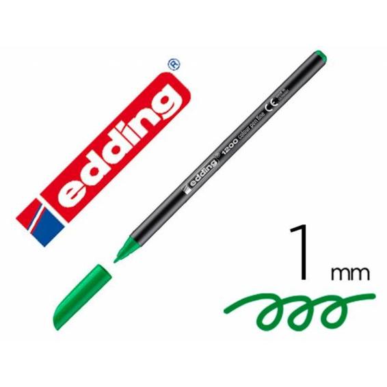 Rotulador edding punta fibra 1200 verde n.4 punta redonda 0.5 mm blister de 2 unidades