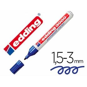 Rotulador edding marcador permanente 3000 azul n.3 punta redonda 1,5-3 mm blister de 1 unidad