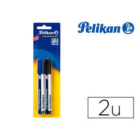 Rotulador pelikan marcador permanente marker 407 negro / azul blister de 2 unidades