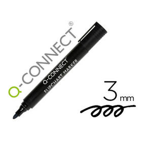 Rotulador q-connect marcador para bloc congreso negro punta redonda 3.0 mm