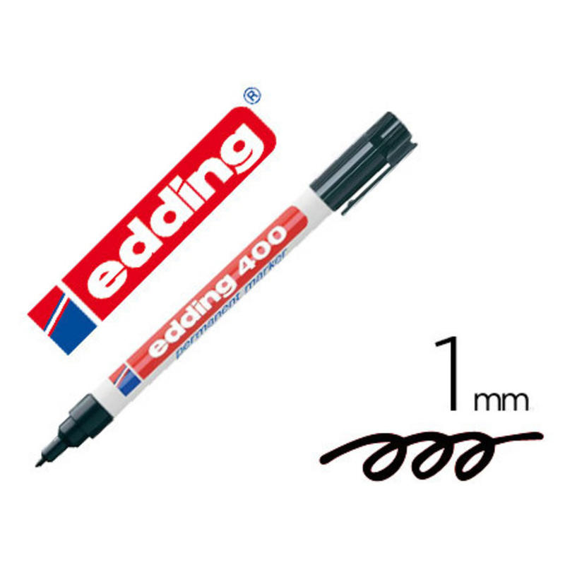 Compra 21-01 - Rotulador edding 21 marcador permanente ecoline 90%  reciclado color negro punta redonda 1,5-3 mm recargable