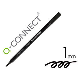 Rotulador q-connect punta de fibra negro - punta redonda 1 mm