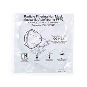 Mascarilla facial proteccion autofiltrante ffp3 varex con certificado ce filtracion 98% color blanca