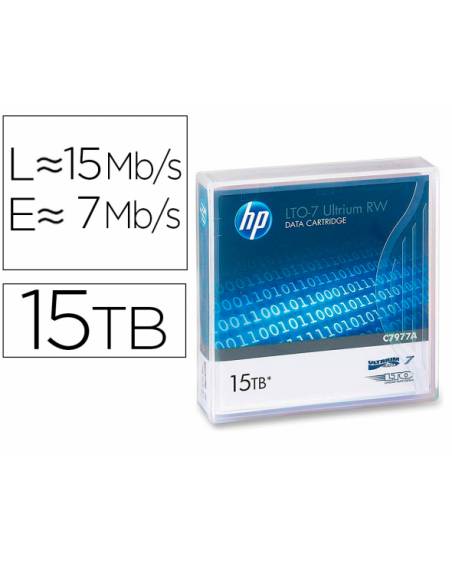 Cinta datos hp lto ultrium 7 supl 15 tb rw/1000 paginas