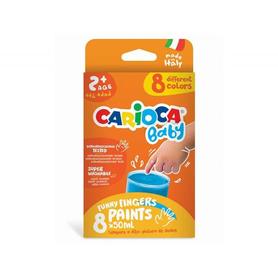 Pintura a dedos carioca baby 50 ml caja de 8 colores surtidos