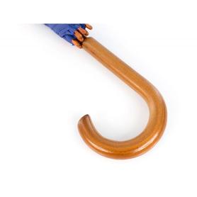 Paraguas de poliester azul 105 cm de diametro mango suave de madera apertura manual cierre con velcro
