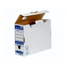 Caja archivo definitivo fellowes folio carton reciclado 100% lomo 100 mm montaje automatico color azul