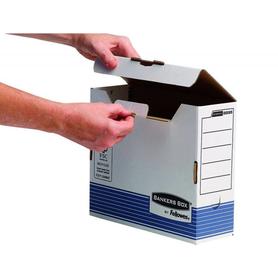 Caja archivo definitivo fellowes a4 carton reciclado 100% lomo 100 mm montaje automatico color azul
