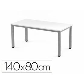 Mesa de oficina rocada executive 2001ad04 aluminio/blanco 140x80 cm