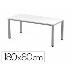 Mesa de oficina rocada executive 2003ad04 aluminio/blanco 180x80 cm