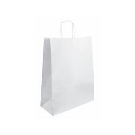 Bolsa de papel basika celulosa blanco asa retorcida tamaño /s/ 240x100x320 mm