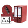 Módulo de 2 archivadores palanca Elba din a4 con rado de 80 mm de lomo de polipropileno color rojo
