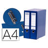 Módulo de 2 archivadores palanca Elba din a4 con rado de 80 mm de lomo de polipropileno color azul