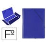 Carpeta de gomas Saro folio de cartón de color azul