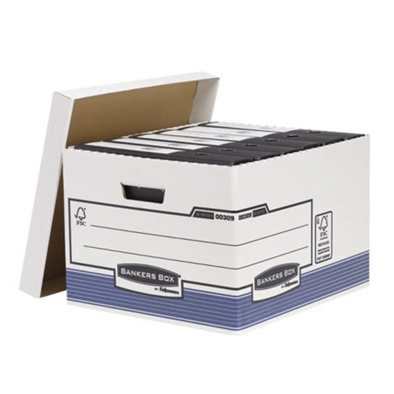 Paquete de 20 cajas de carton a4 para archivo definitivo con lomo de 80 mm  fellowes - Material de oficina, escolar y papelería