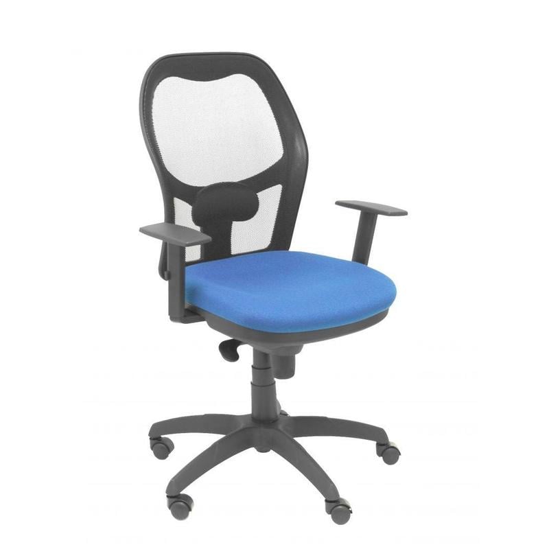 Silla Jorquera malla negra asiento bali azul marino