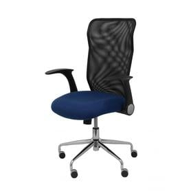 Silla Minaya respaldo malla negro asiento bali azul marino