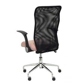 Silla Minaya respaldo malla negro asiento bali rosa pálido