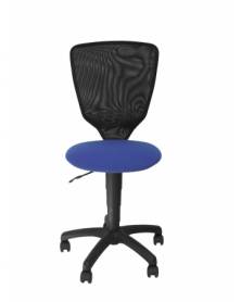 Silla juvenil Júcar respaldo malla negro asiento arán azul