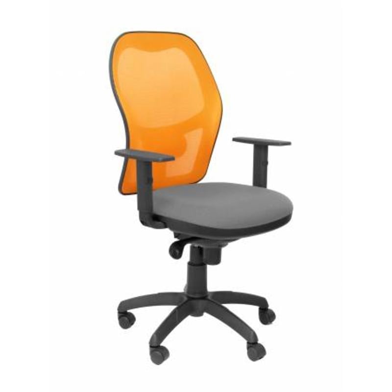 Silla Jorquera malla naranja asiento bali gris claro