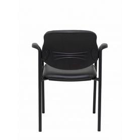 Silla fija Villalgordo similpiel negro chasis negro con brazos