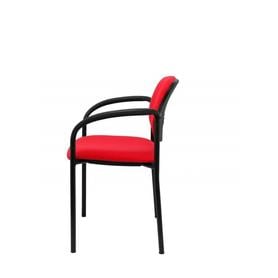 Silla fija Villalgordo bali rojo chasis negro con brazos