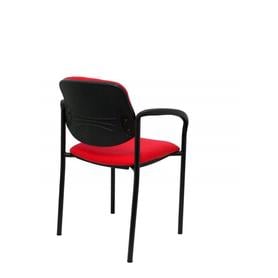 Silla fija Villalgordo bali rojo chasis negro con brazos