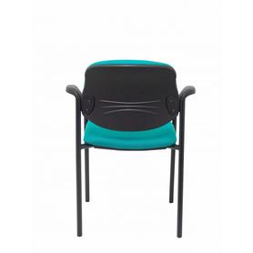 Silla fija Villalgordo bali verde chasis negro con brazos