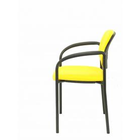 Silla fija Villalgordo bali amarillo chasis negro con brazos