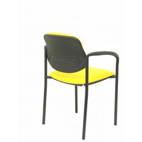 Silla fija Villalgordo bali amarillo chasis negro con brazos