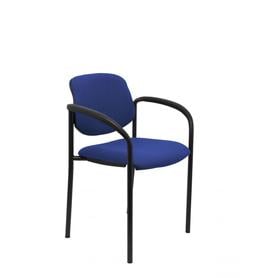 Silla fija Villalgordo bali azul chasis negro con brazos