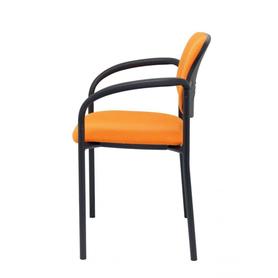 Silla fija Villalgordo bali naranja chasis negro con brazos