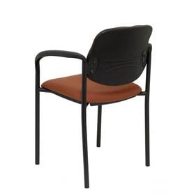 Silla fija Villalgordo bali marrón chasis negro con brazos