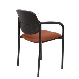 Silla fija Villalgordo bali marrón chasis negro con brazos