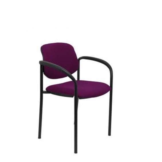 Silla fija Villalgordo bali morado chasis negro con brazos