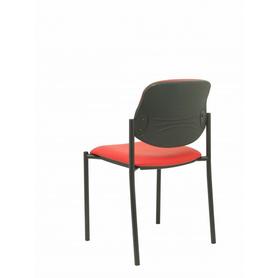 Silla fija Villalgordo similpiel rojo chasis negro