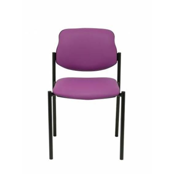 Silla fija Villalgordo similpiel morado chasis negro