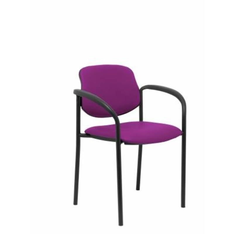 Silla fija Villalgordo similpiel morado chasis negro con brazos