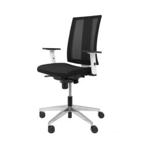 Silla Cózar blanca con respaldo malla asiento bali negro