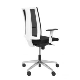 Silla Cózar blanca con respaldo malla asiento bali negro