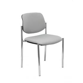 Silla fija Villalgordo bali gris chasis cromo