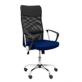 Silla Gontar respaldo malla negro asiento azul