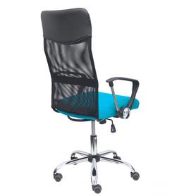 Silla Gontar respaldo malla negro asiento turquesa